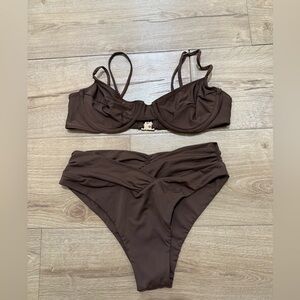 Beach Riot Two Piece Brown Bikini Sz medium